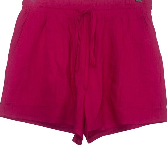Skylar Rose Shorts Linen Blend Womens Small Pink New Elastic Waist - Picture 4 of 8